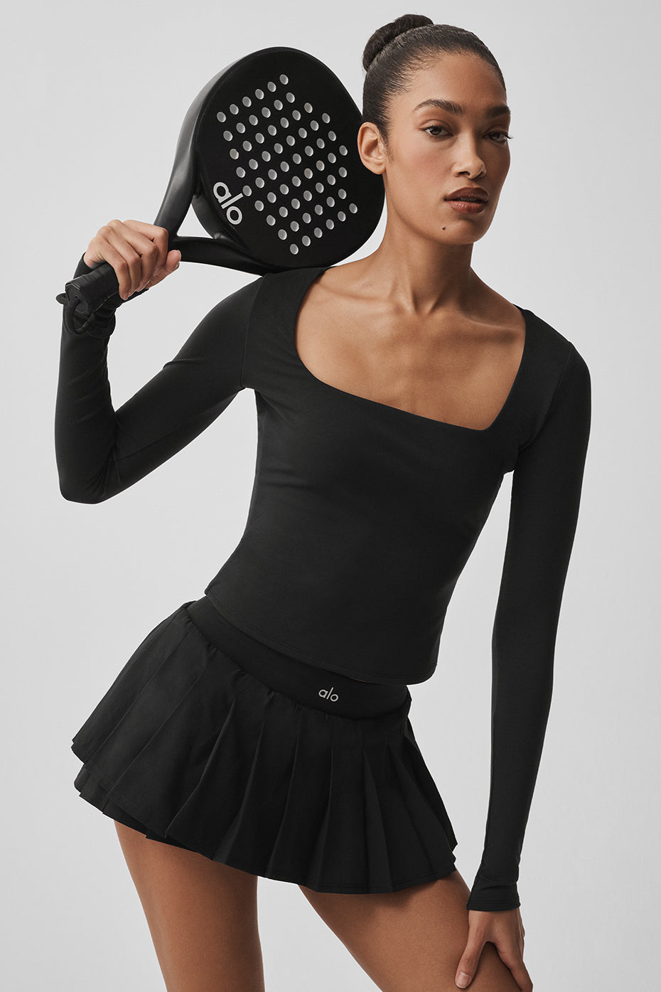 Alo Yoga Double Or Nothing Tennis Skirt  - Black