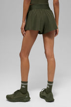 Alo Yoga Women's Victory Running Short  -  Green Olive