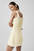 Alo Yoga Tennis Club Sweater Knit Dress  -  Oatmeal/White