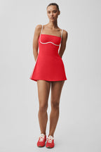 Alo Yoga Airbrush Streamlined Dress  -  Bright Red/White