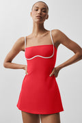 Alo Yoga Airbrush Streamlined Dress  -  Bright Red/White
