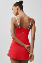 Alo Yoga Airbrush Streamlined Dress  -  Bright Red/White