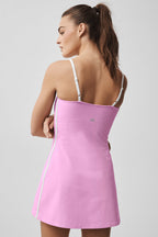 Alo Yoga Airbrush Streamlined Dress  -  Candy Heart Pink/White