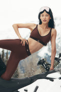 Alo Yoga Airlift Line Up Bra  -  Brownstone