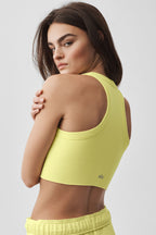 Alo Yoga Seamless Delight High Neck Bra  -  Sunshine