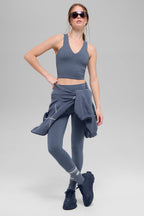 Alo Yoga Airbrush Real Bra Tank  -  Bluestone