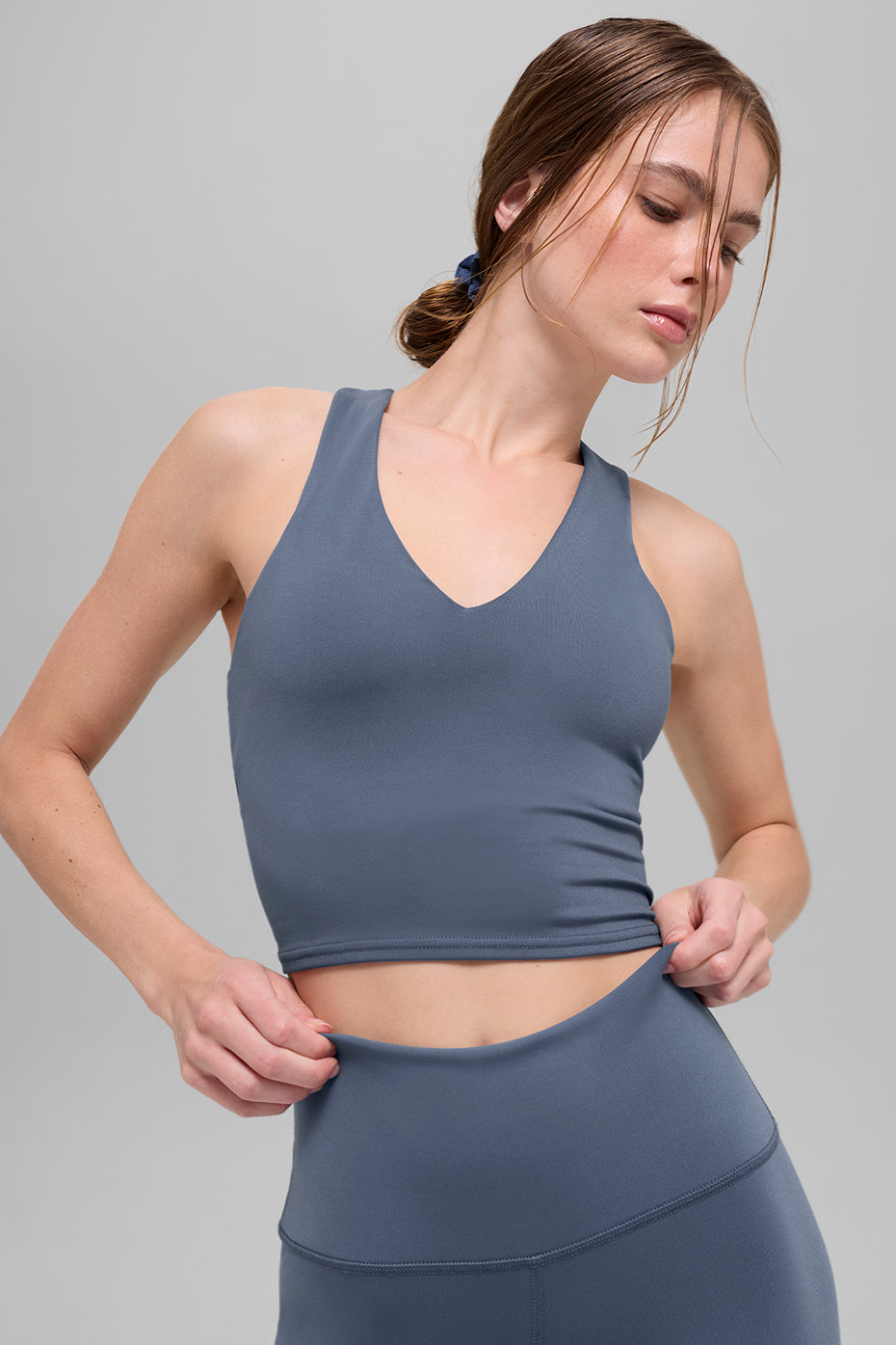 Alo Yoga Airbrush Real Bra Tank  -  Bluestone