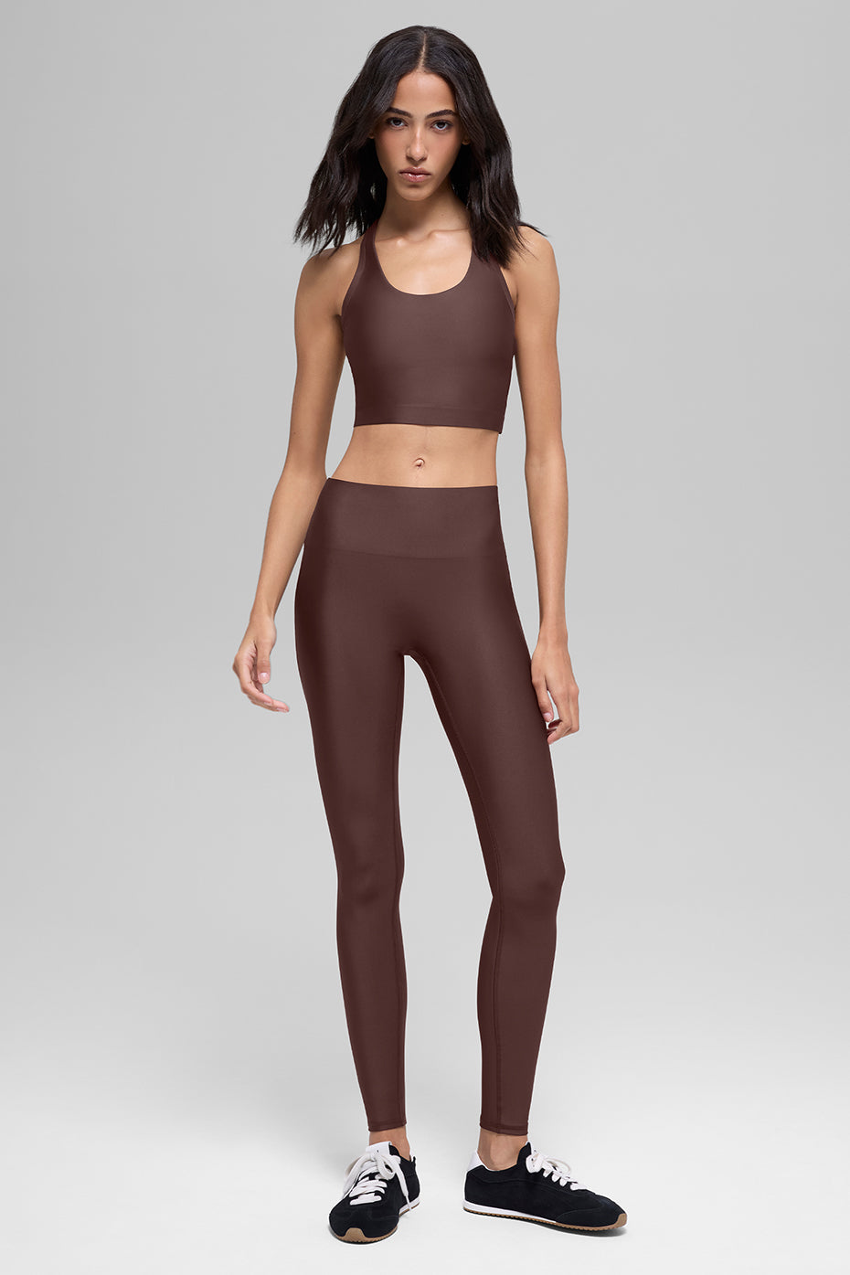 Alo Yoga Airlift Super Sleek Bra Tank  -  Brownstone
