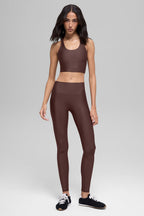 Alo Yoga Airlift Super Sleek Bra Tank  -  Brownstone