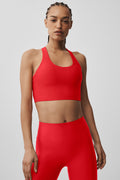 Alo Yoga Airlift Super Sleek Bra Tank  -  Bright Red