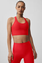 Alo Yoga Airlift Super Sleek Bra Tank  -  Bright Red