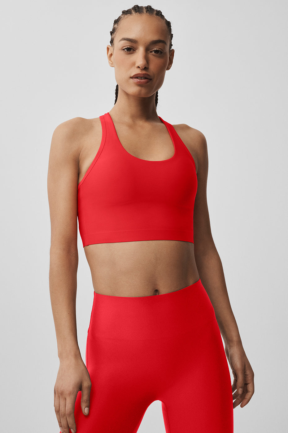 Alo Yoga Airlift Super Sleek Bra Tank  -  Bright Red