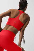 Alo Yoga Airlift Super Sleek Bra Tank  -  Bright Red