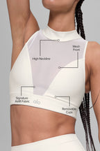 Alo Yoga Airlift Mesh Infatuation Bra  -  Ivory