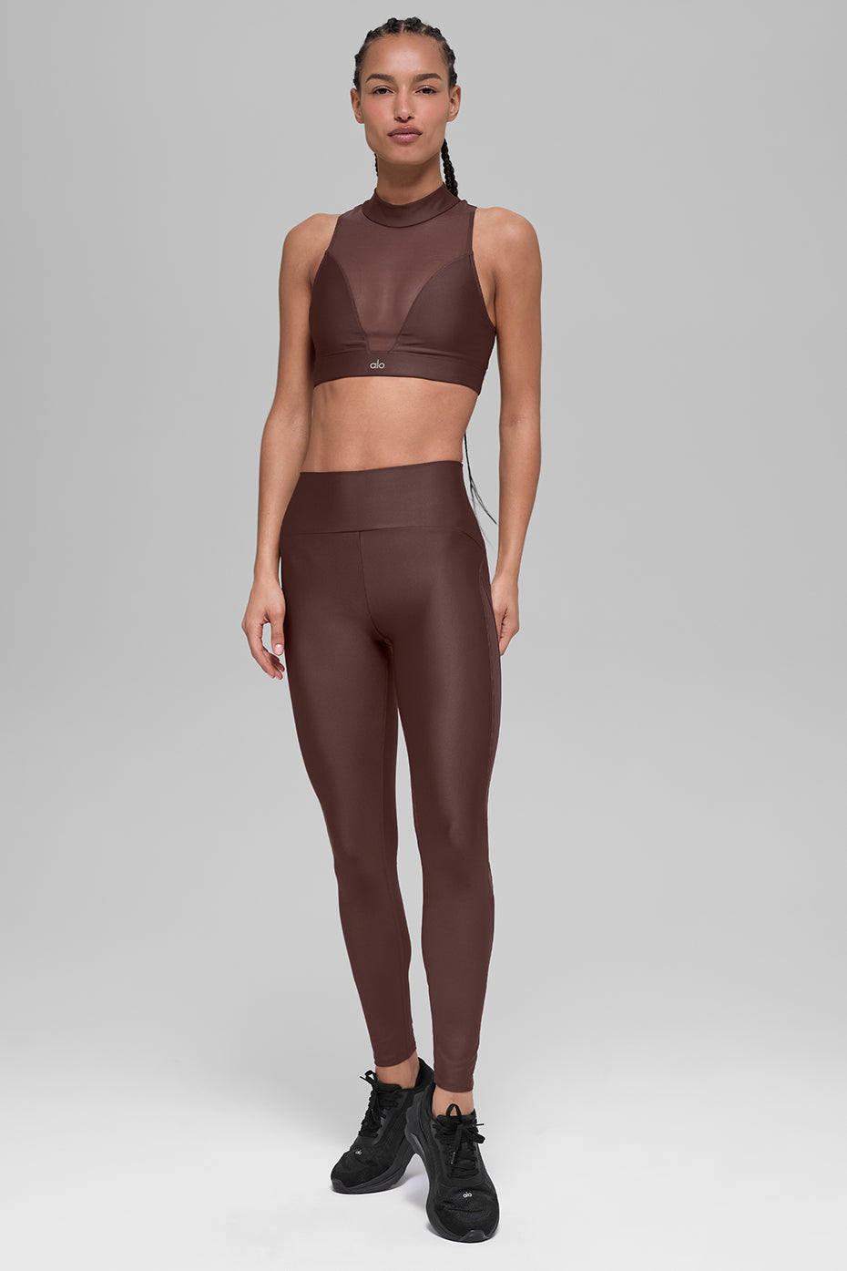 Alo Yoga Airlift Mesh Infatuation Bra  -  Brownstone