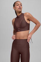 Alo Yoga Airlift Mesh Infatuation Bra  -  Brownstone