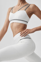 Alo Yoga Airbrush Fast Track Bra  -  White/Black