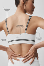 Alo Yoga Airbrush Fast Track Bra  -  White/Black