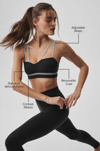 Alo Yoga Airbrush Fast Track Bra  -  Black/White