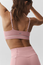 Alo Yoga Airbrush Fast Track Bra  -  Vintage Pink/White