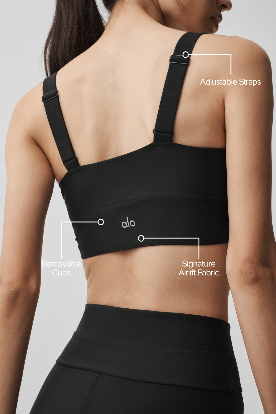 Alo Yoga Airlift Horizon Bra  -  Black