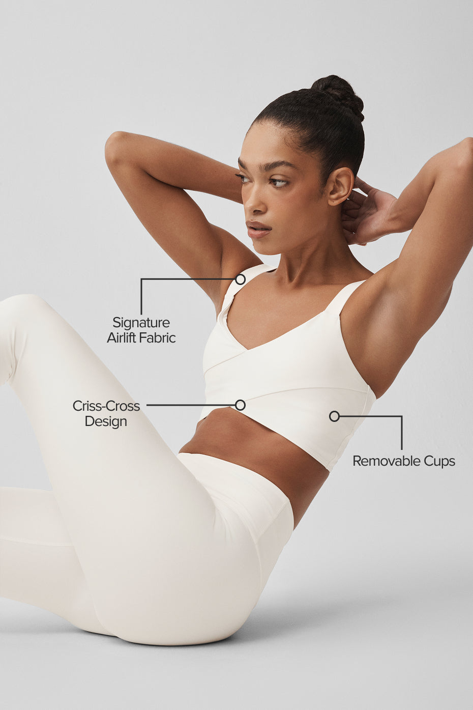 Alo Yoga Airlift Horizon Bra  -  Ivory