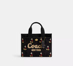 Coach Disney X Coach Cargo Tote Bag 26 With Mickey Mouse In Regenerative Cotton - Brass/Black Multi