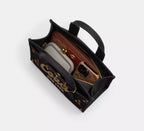 Coach Disney X Coach Cargo Tote Bag 26 With Mickey Mouse In Regenerative Cotton - Brass/Black Multi
