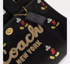 Coach Disney X Coach Cargo Tote Bag 26 With Mickey Mouse In Regenerative Cotton - Brass/Black Multi