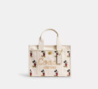 Coach Disney X Coach Cargo Tote Bag 26 With Mickey Mouse In Regenerative Cotton - Brass/Ivory Multi