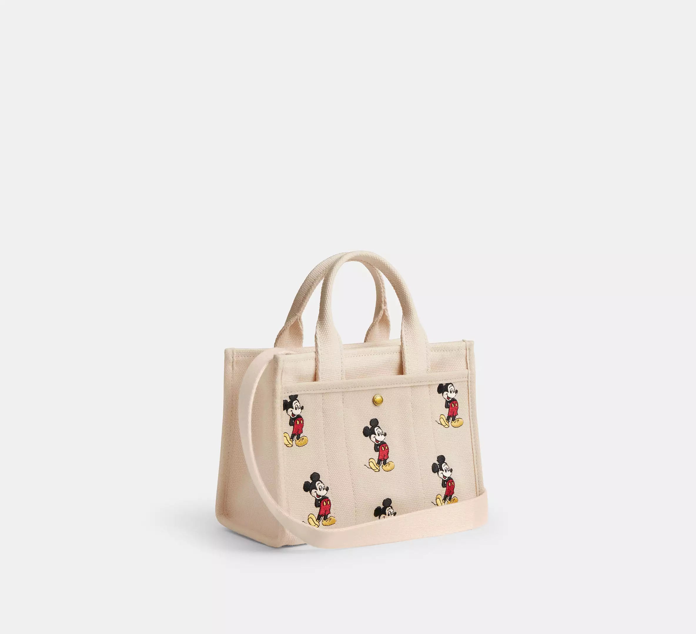 Coach Disney X Coach Cargo Tote Bag 20 With Mickey Mouse In Regenerative Cotton  - Brass/Ivory Multi