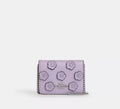 Coach Mini Wallet On A Chain With Floral Applique - Silver/Lilac