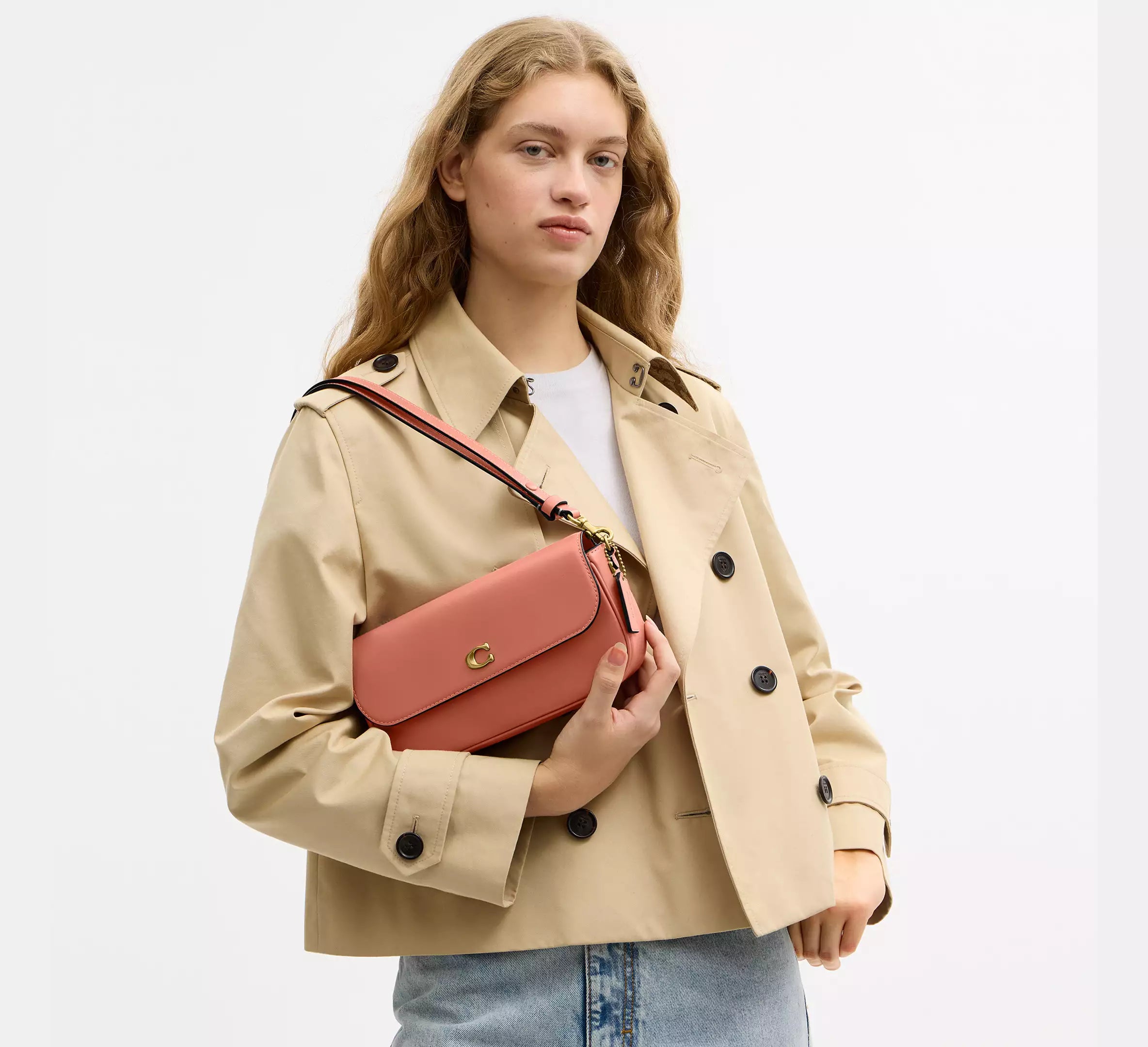 Coach Brook Flap Chain Bag SEZON - Brass/Dark Peach