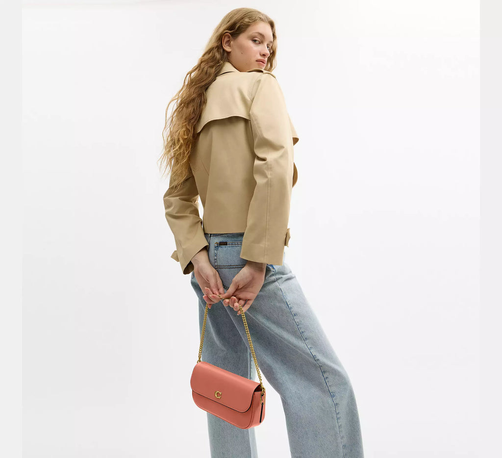 Coach Brook Flap Chain Bag SEZON - Brass/Dark Peach