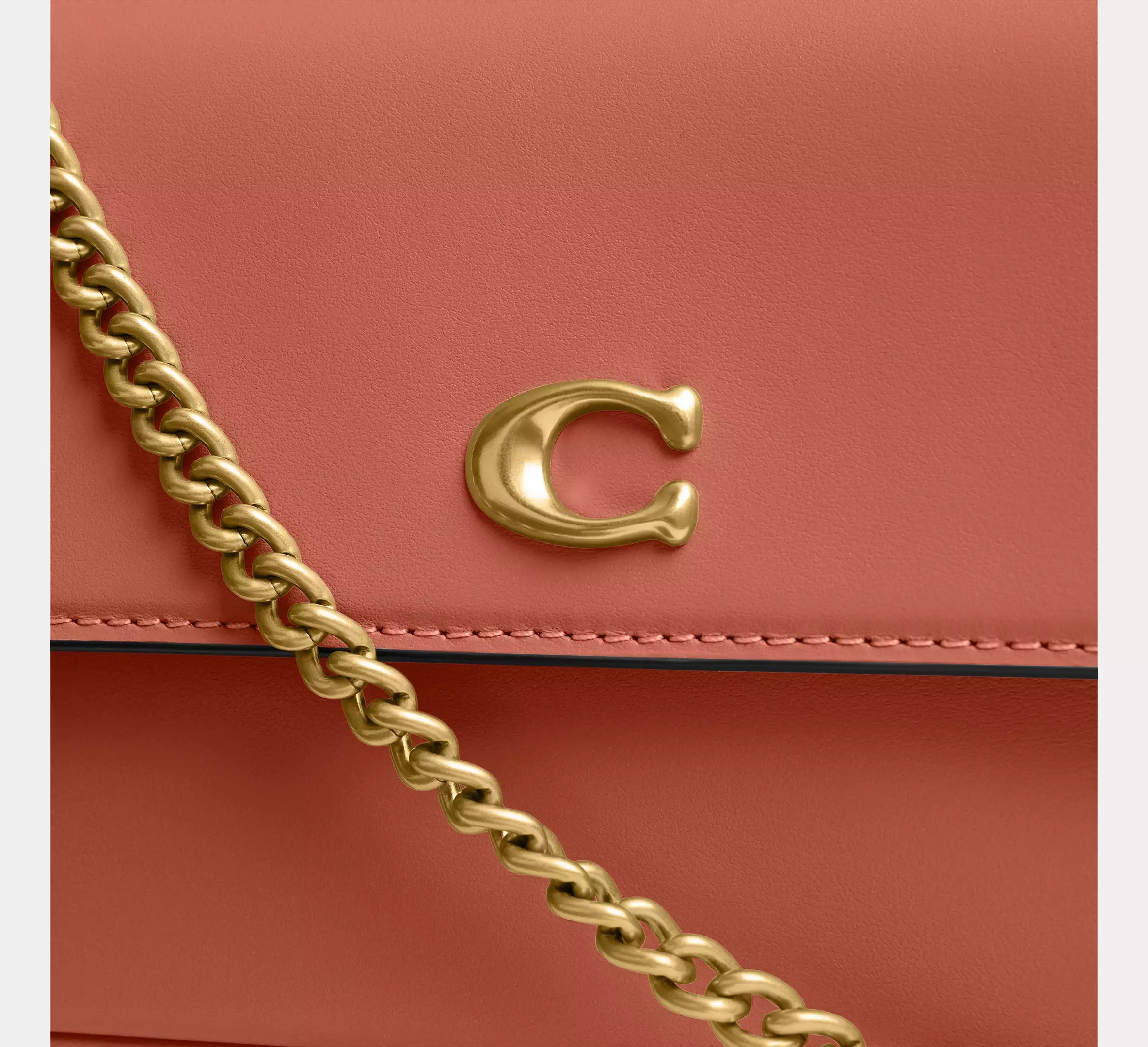 Coach Brook Flap Chain Bag SEZON - Brass/Dark Peach