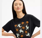 Coach Pumpkin And Ghost Signature Classic T-Shirt  -  Black