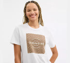 Coach Signature Square T-Shirt  -    White