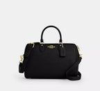 Coach Rowan Large Satchel Bag In Signature Leather  - Gold/Black