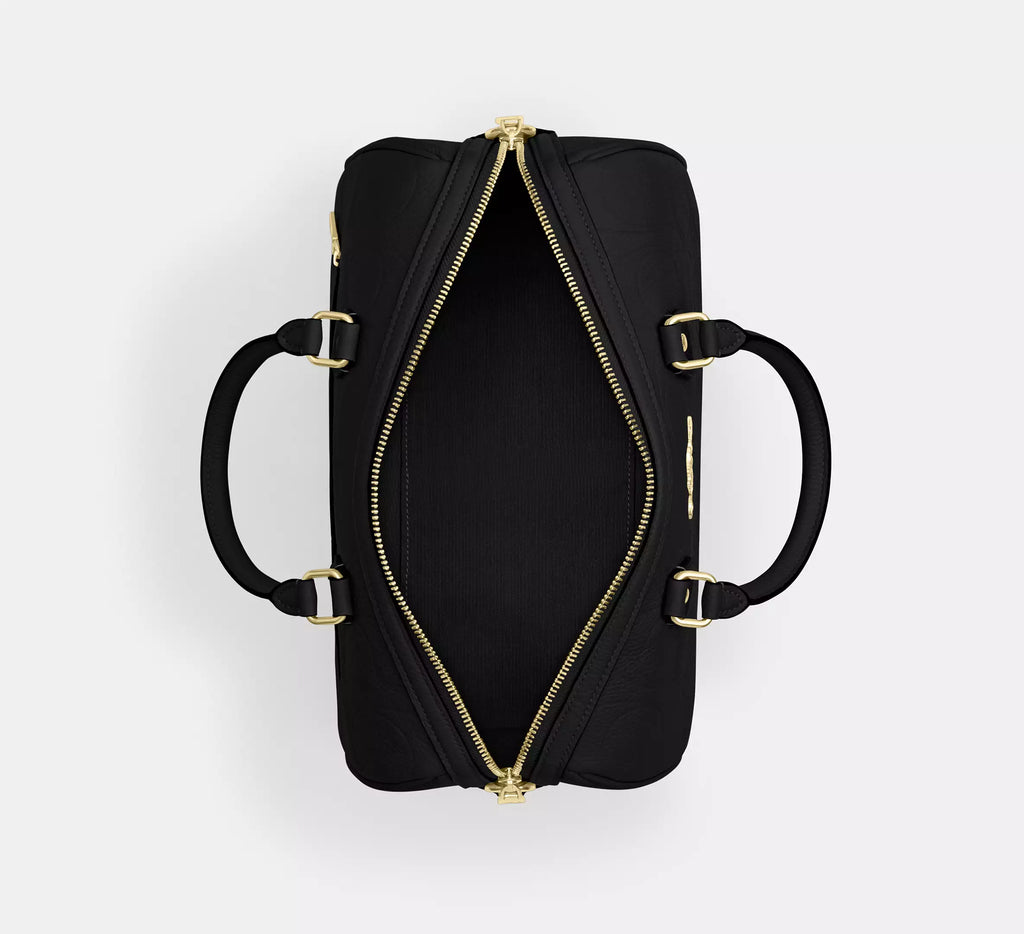 Coach Rowan Large Satchel Bag In Signature Leather  - Gold/Black