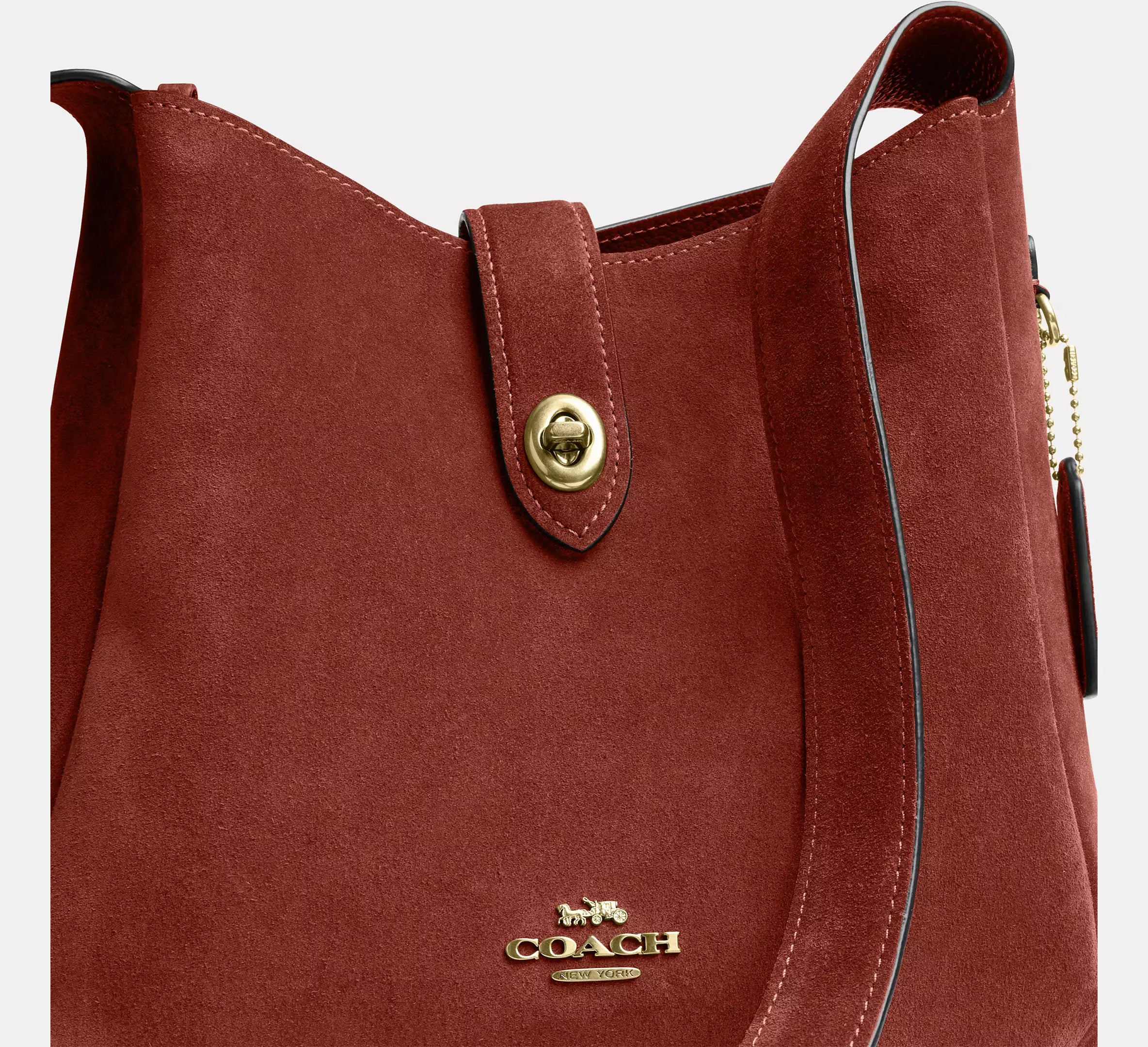 Coach Hadley Convertible Crossbody Bag - suede/Gold/Clay