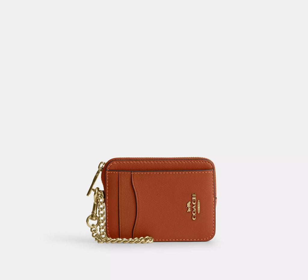 Coach Zip Card Case - Im/Amber Brown