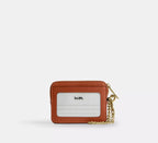 Coach Zip Card Case - Im/Amber Brown