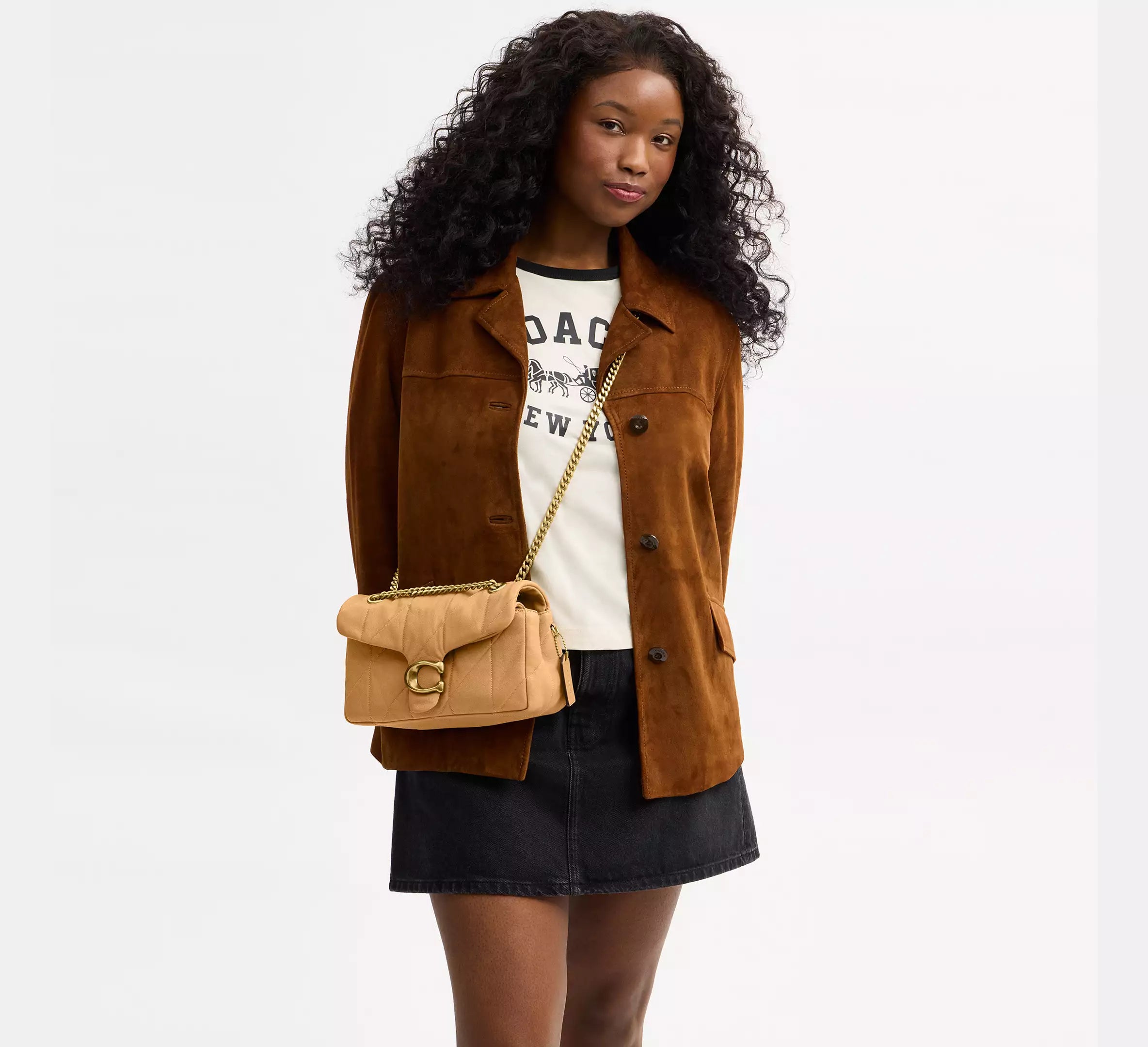 Coach Tabby Shoulder Bag 26 With Quilting - Brass/Biscuit
