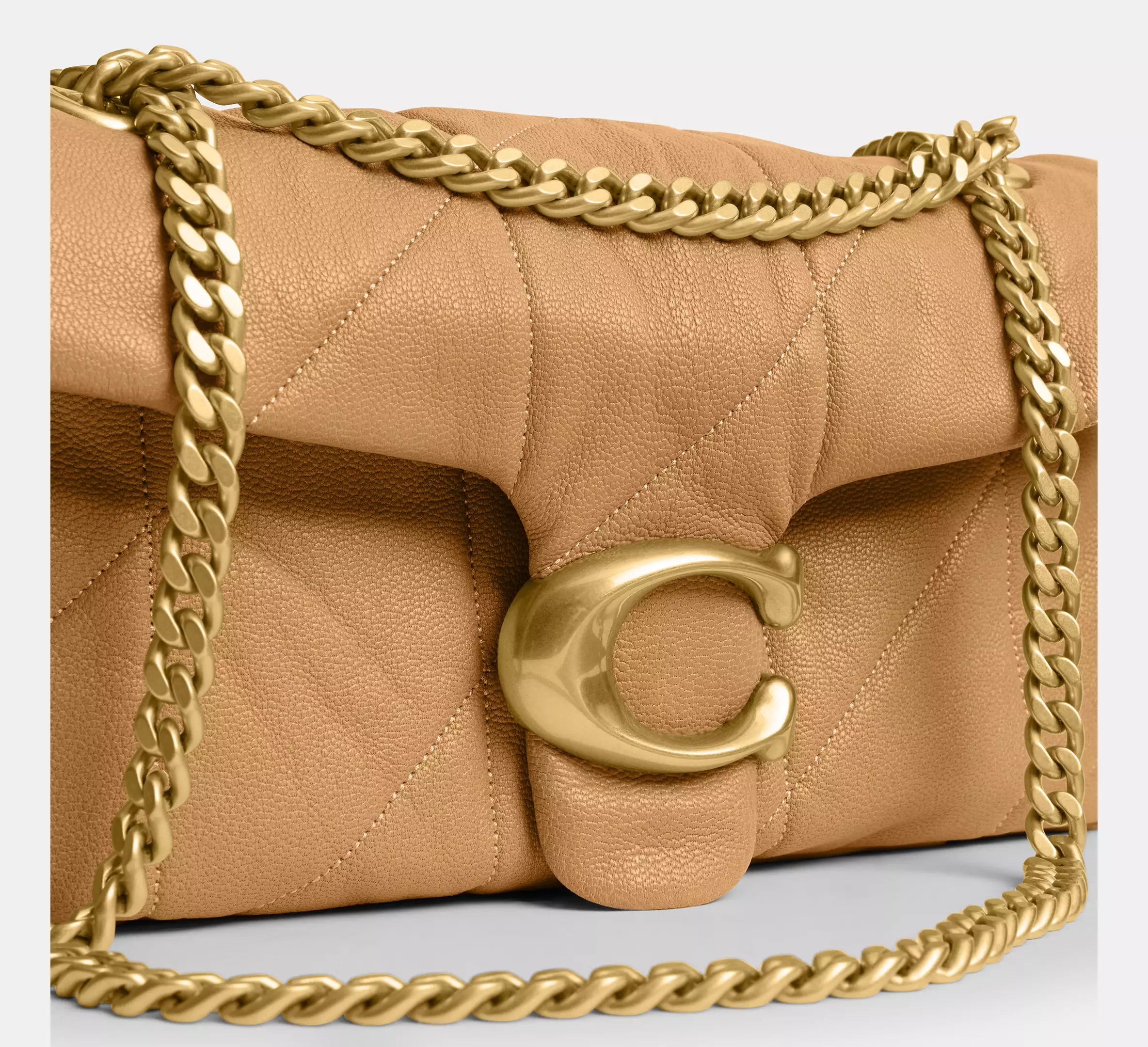Coach Tabby Shoulder Bag 26 With Quilting - Brass/Biscuit