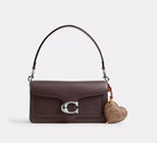 Coach Heart Puffy Bag Charm In Signature   -   Brass/Tan Caramel