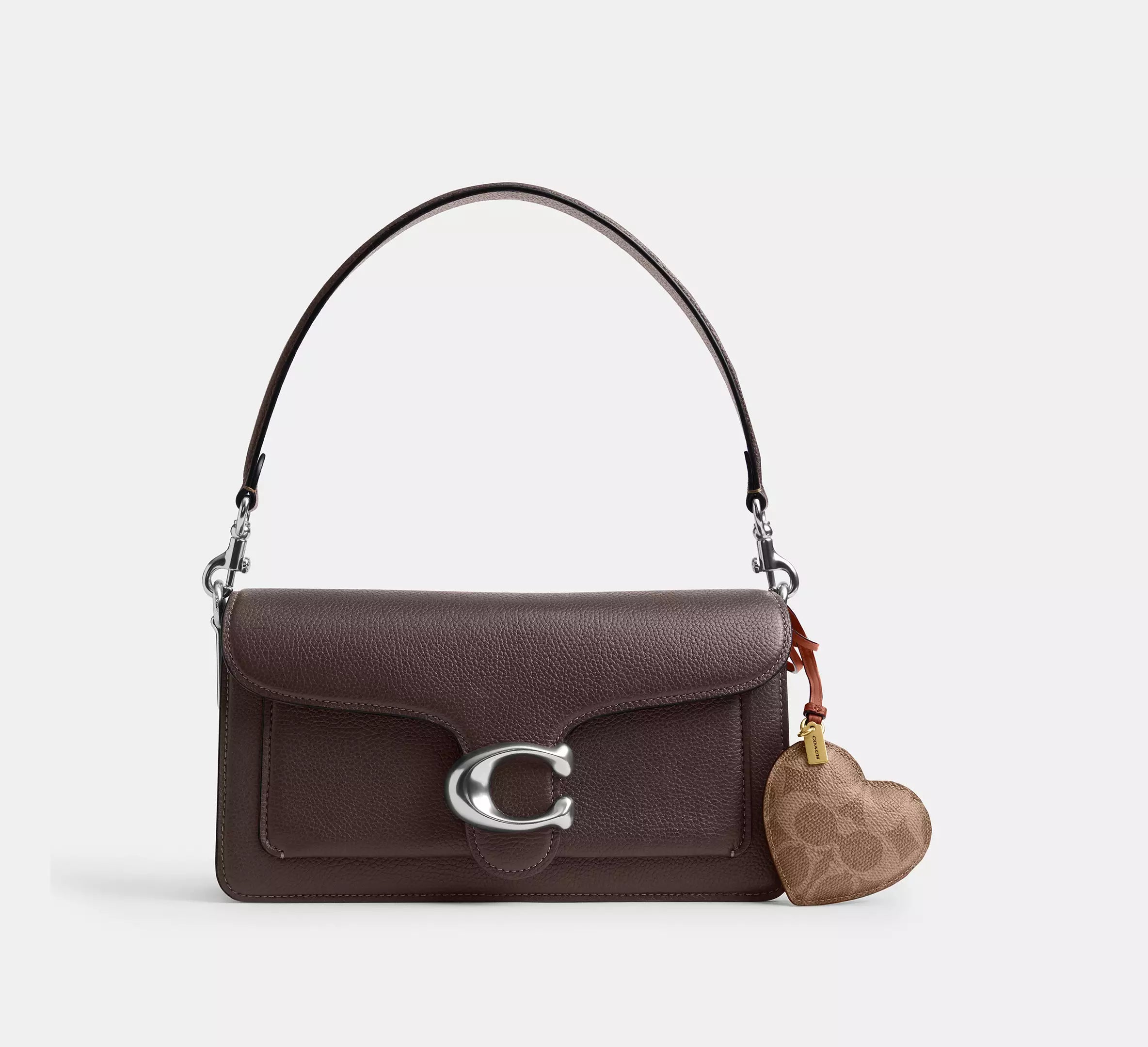 Coach Heart Puffy Bag Charm In Signature   -   Brass/Tan Caramel