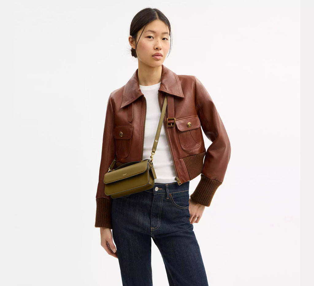 Coach Elora Top Handle Crossbody Bag SEZON -   Brass/Muted Olive