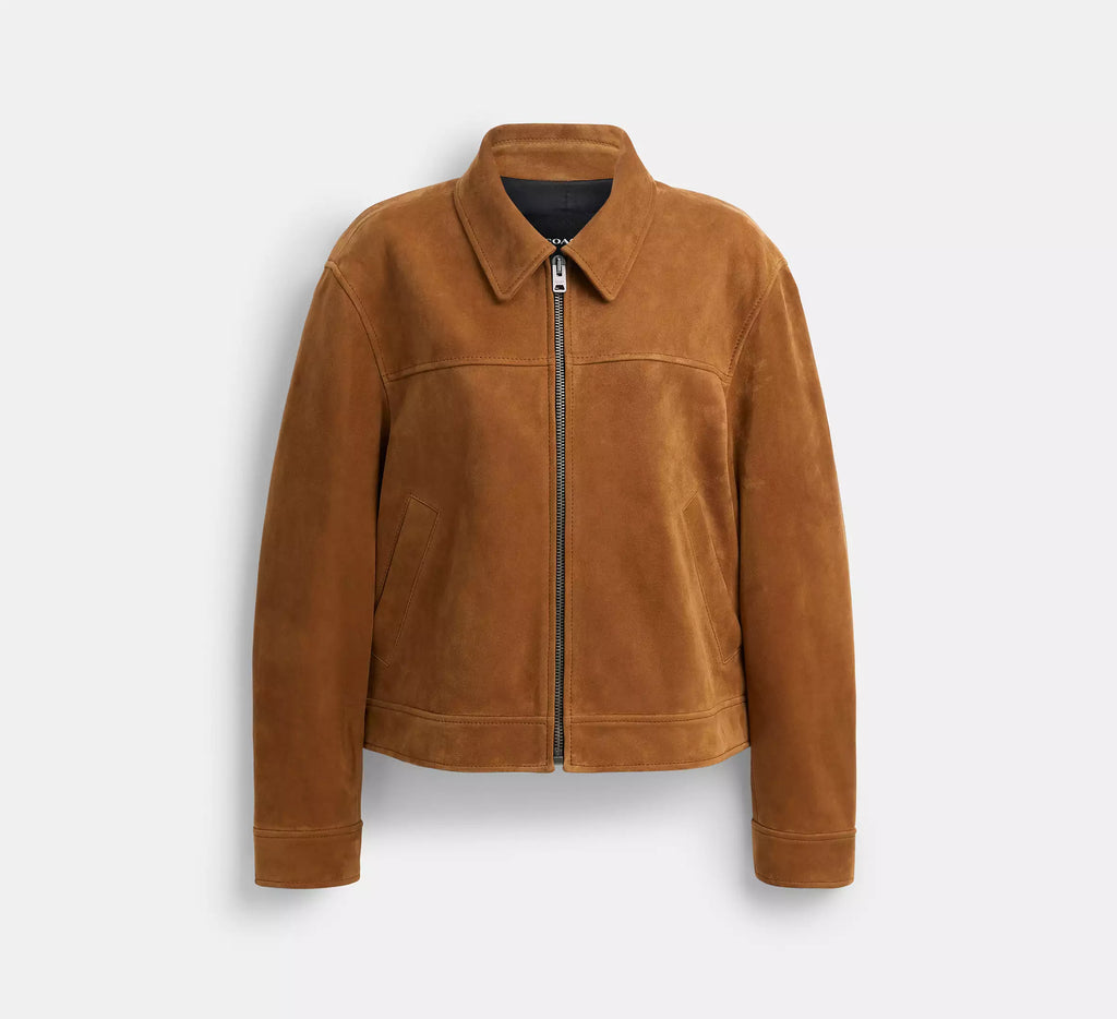 Coach Suede Jacket  - Sepia