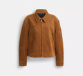 Coach Suede Jacket  - Sepia