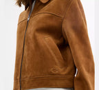 Coach Suede Jacket  - Sepia